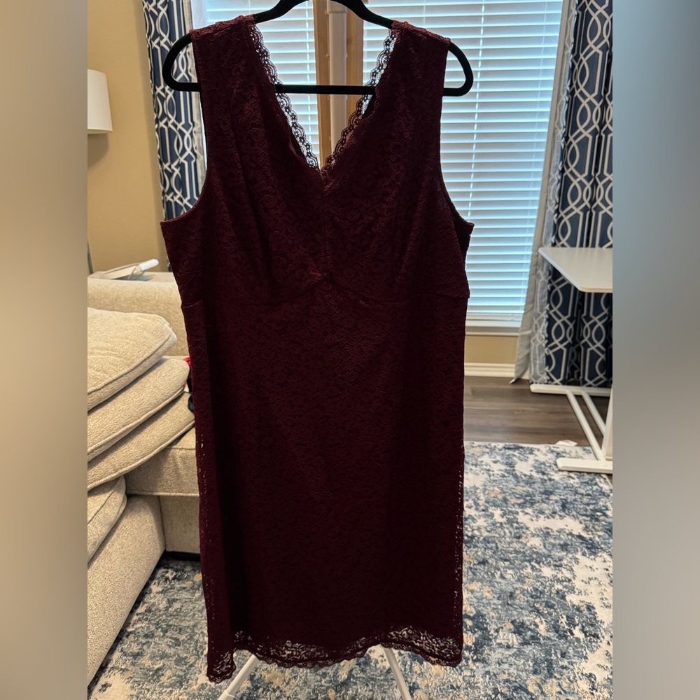 Torrid Deep Burgundy Lace Midi Dress